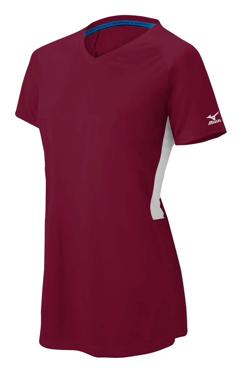 Mizuno Girls Comp Short-Sleeve V-Neck Jersey 6 Mizuno Girls Comp Short-Sleeve V-Neck Jersey - Image 4
