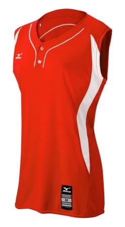 Mizuno Girls Elite 2-Button Sleeveless Game Jersey -Baseball Pro Shop 350606 1000