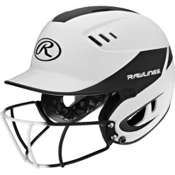 Rawlings Velo Two Tone Home Batting Helmet Softball Mask R16H2FG -Baseball Pro Shop R16H2FGS B 3quarterleft
