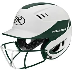 Rawlings Velo Two Tone Home Batting Helmet Softball Mask R16H2FG -Baseball Pro Shop R16H2FGS DG 3quarterleft