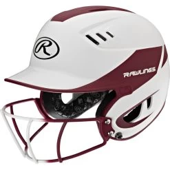 Rawlings Velo Two Tone Home Batting Helmet Softball Mask R16H2FG -Baseball Pro Shop R16H2FGS MA 3quarterleft