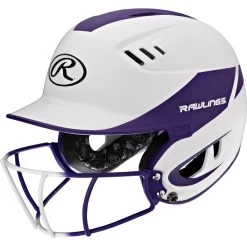 Rawlings Velo Two Tone Home Batting Helmet Softball Mask R16H2FG -Baseball Pro Shop R16H2FGS PU 3quarterleft
