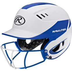 Rawlings Velo Two Tone Home Batting Helmet Softball Mask R16H2FG -Baseball Pro Shop R16H2FGS R 3quarterleft