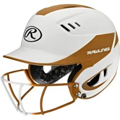 Rawlings Velo Two Tone Home Batting Helmet Softball Mask R16H2FG -Baseball Pro Shop R16H2FGS TXO 3quarterleft