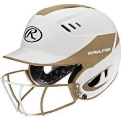 Rawlings Velo Two Tone Home Batting Helmet Softball Mask R16H2FG -Baseball Pro Shop R16H2FGS VG 3quarterleft