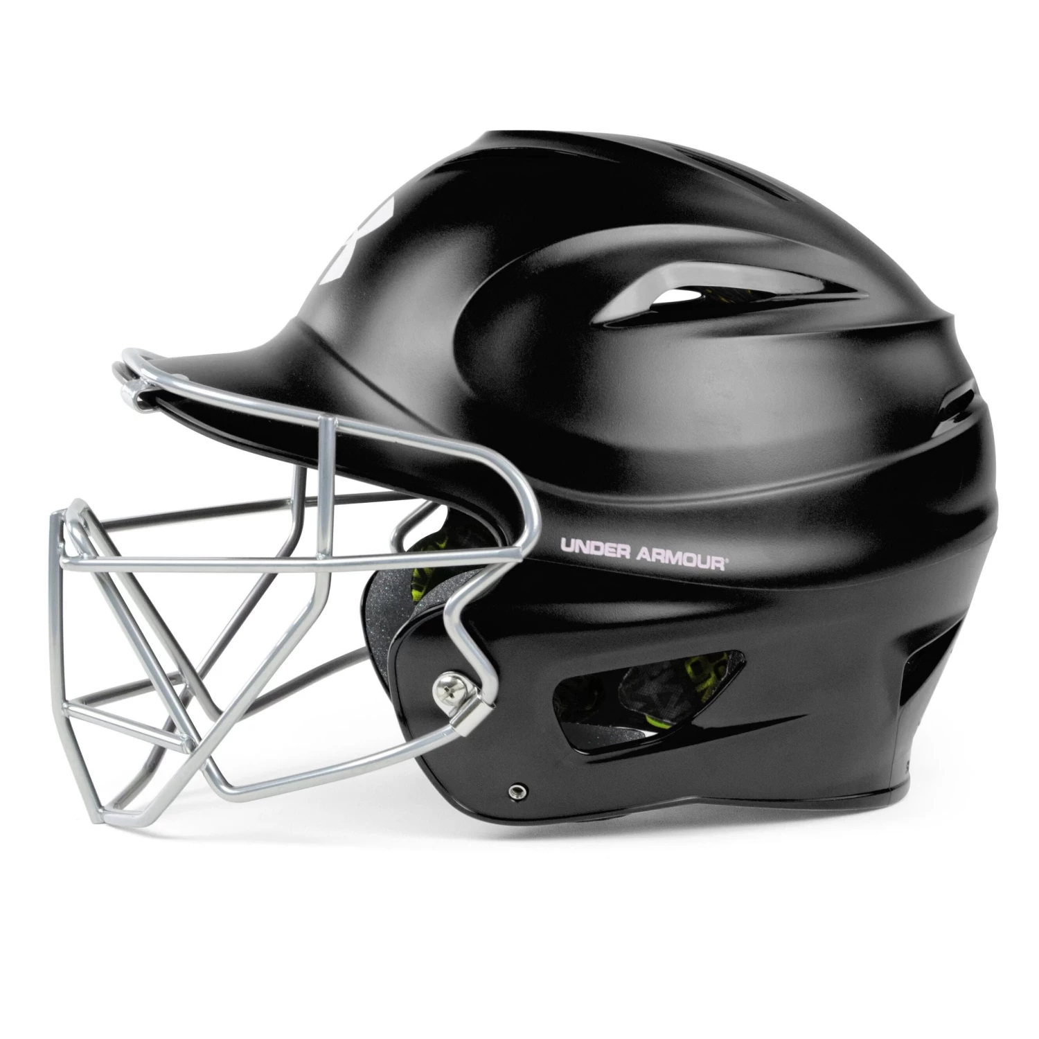 Under Armour Matte Molded Adult Baseball Helmet With Face Guard UABH-100MM-FGB2 3 Under Armour Matte Molded Adult Baseball Helmet With Face Guard UABH-100MM-FGB2