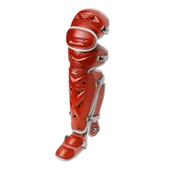 Mizuno Pro 17.5 In Adult Leg Guards -Baseball Pro Shop prolg red
